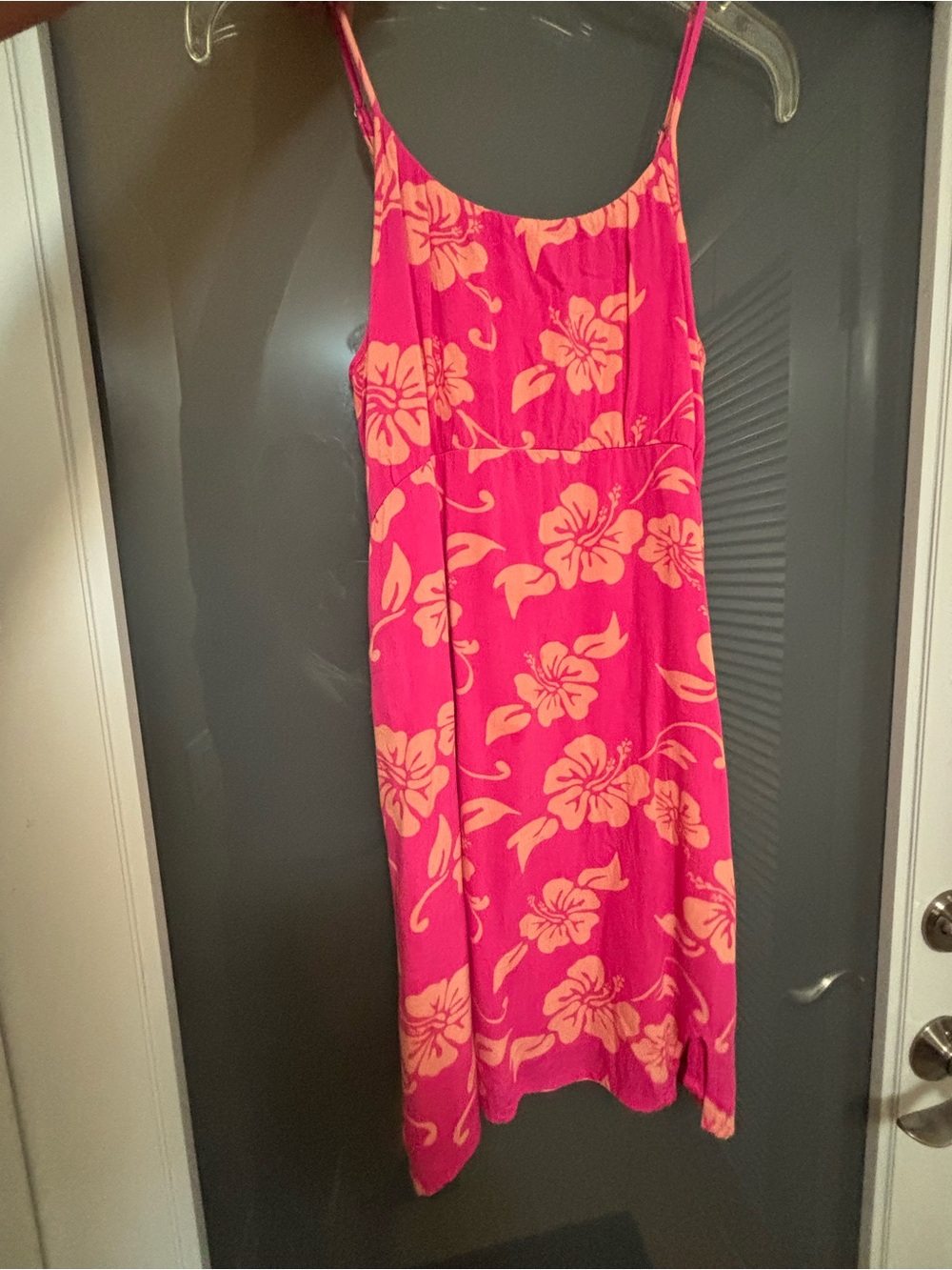 abercrombie kids Hot Pink with Peach Floral Slip Dress